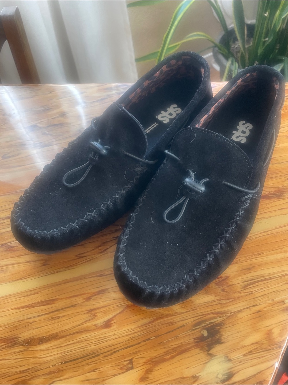 SAS Black Suede Women's Slip-On Moccasin Loafers